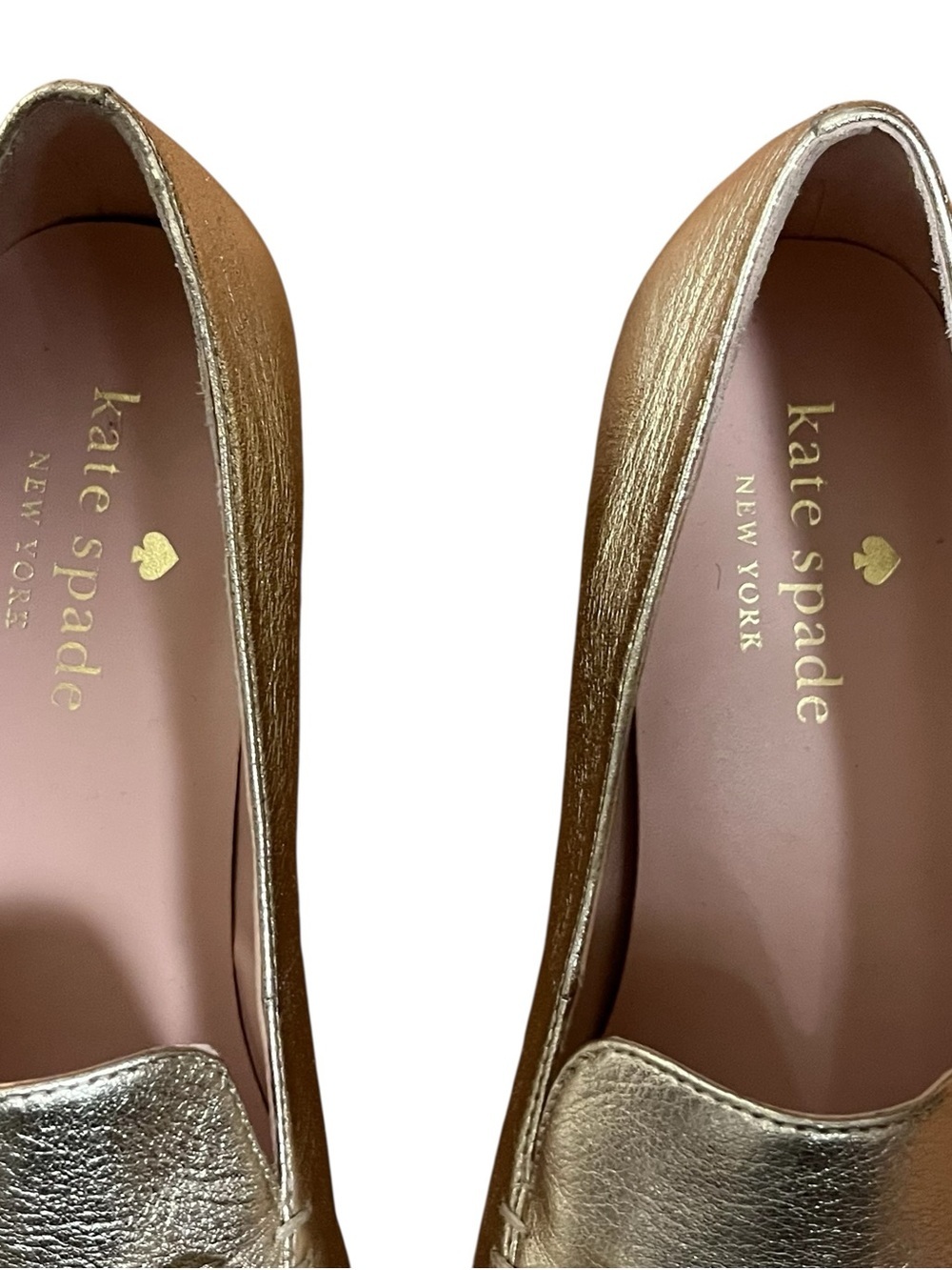 Kate Spade Metallic Gold Sarah Leather Loafers — Size 7 - Picture 9 of 10